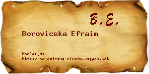 Borovicska Efraim névjegykártya
